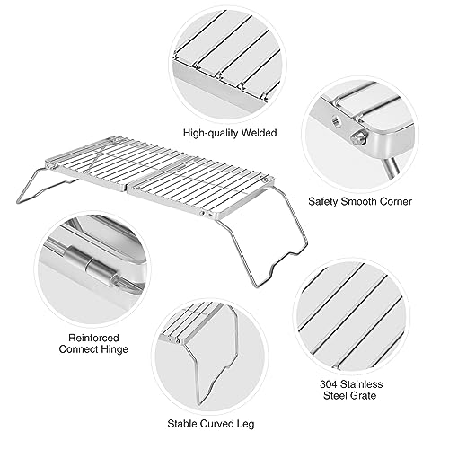 Folding Campfire Grill 304 Stainless Steel Grate
