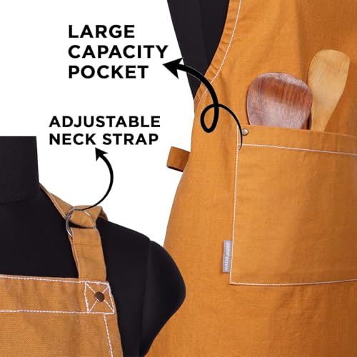 Cotton Solid Aprons for Women with Pocket