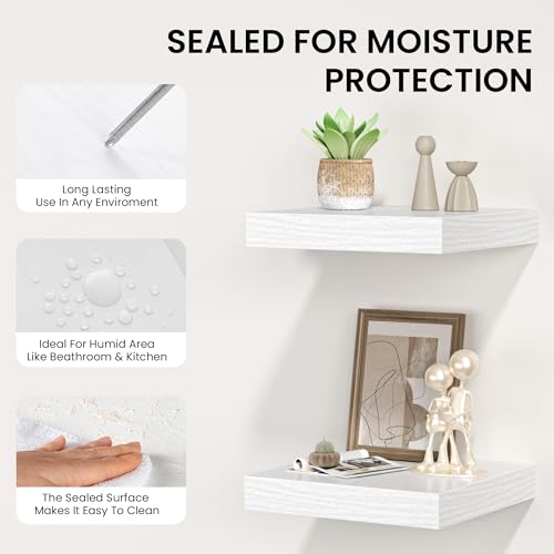 Square Floating Shelves for Wall (4 Count)