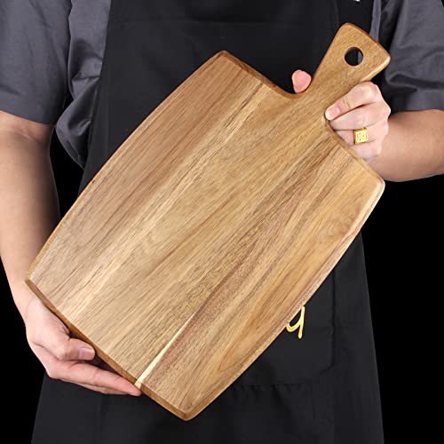 Acacia Wood Chopping Cutting Board Kitchen with Handle Charcuterie Boards
