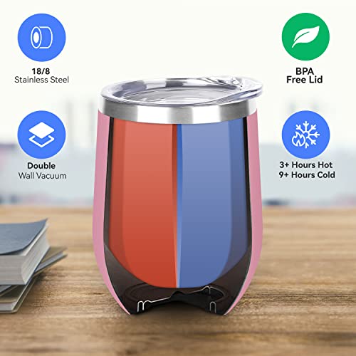 Stainless Steel Wine Tumbler Bulk with Lid (8 Count)