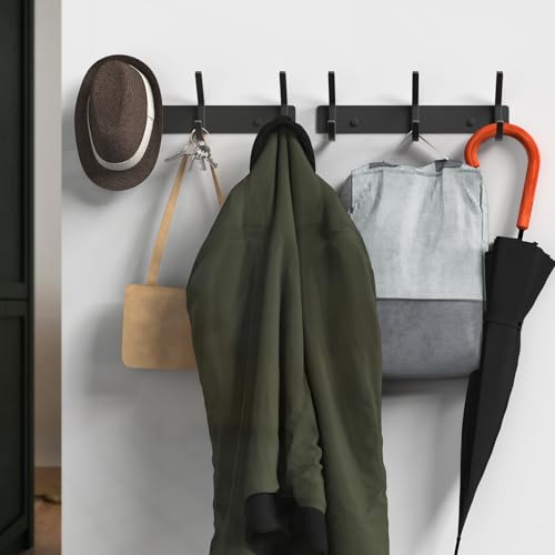 2PACK Coat Hooks Wall Hook for Hanging Clothes Robes Towels Hats Heavy Duty Coat Hanger Coat Rack Wall Mount with 3 Hooks (2 Count)