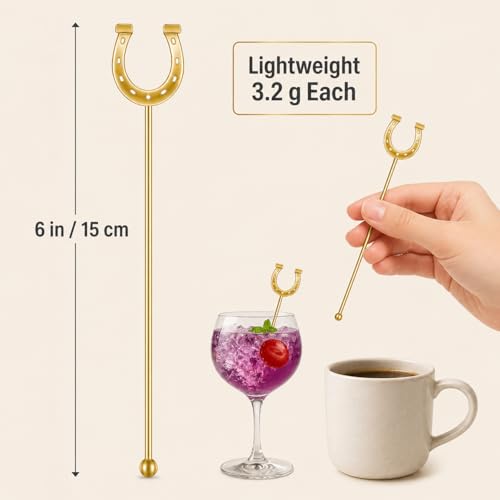 Horseshoe Drink Stirrers 6 Inch Plastic