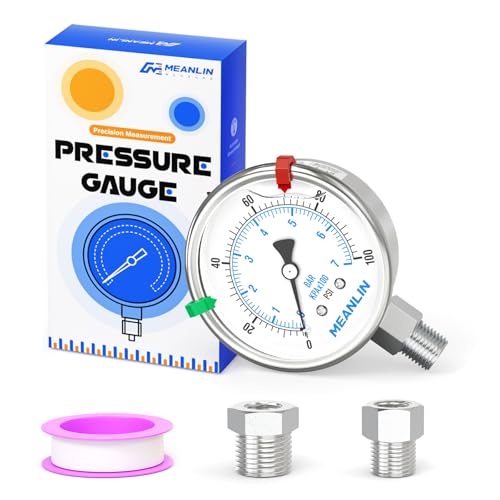 0~100Psi Stainless Steel Liquid Filled Pressure Gauge 2.5" FACE DIAL 1