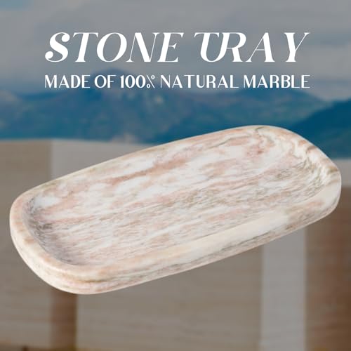 Natural Marble Tray for Bathroom Countertop