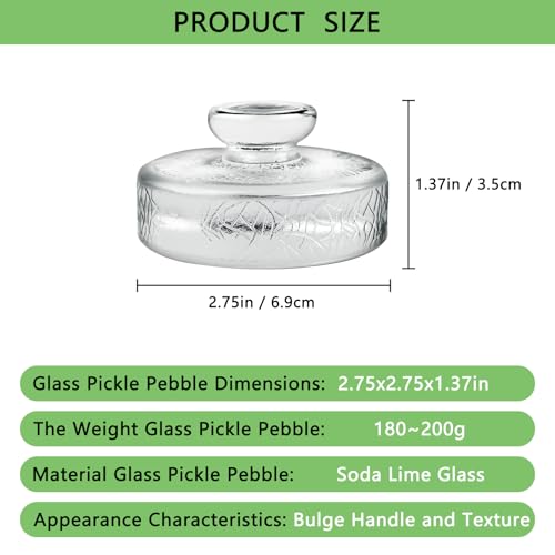 10 Pack Glass Fermentation Weights with Easy Grip Handle and Unique Texture Design for Large Wide Mouth Mason Jars (10 Count)