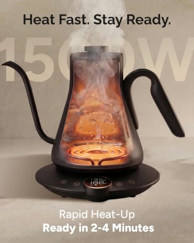 Gooseneck Electric Kettle with Precise ±1℉ Temperature Control