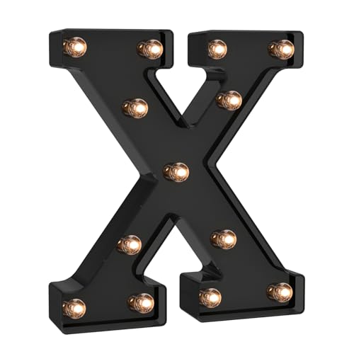 Black LED Letter Lights for Room Decor