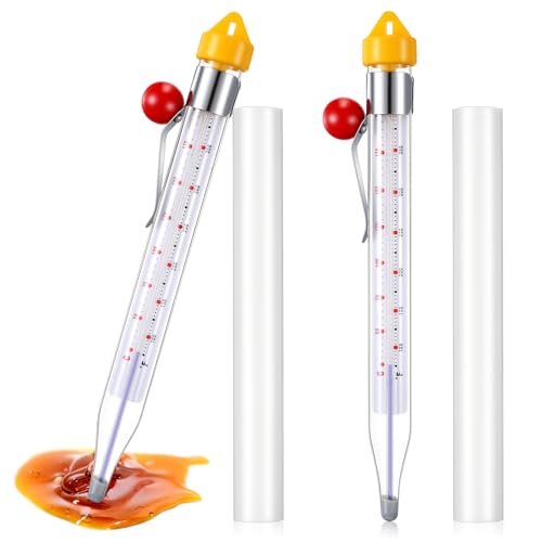 2 Pcs Candy Thermometer with Pot Clip 8" (2 Count)