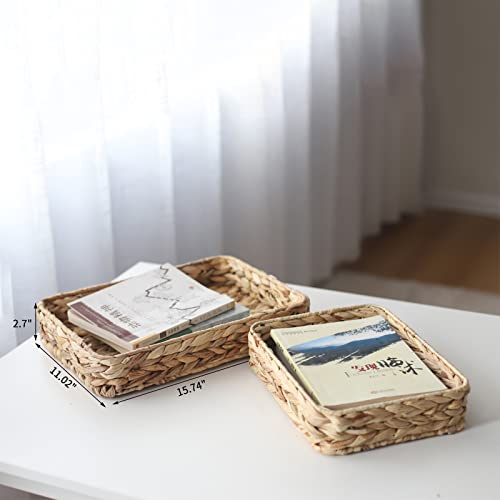 Water Hyacinth Woven Serving Tray Rectangular Hand