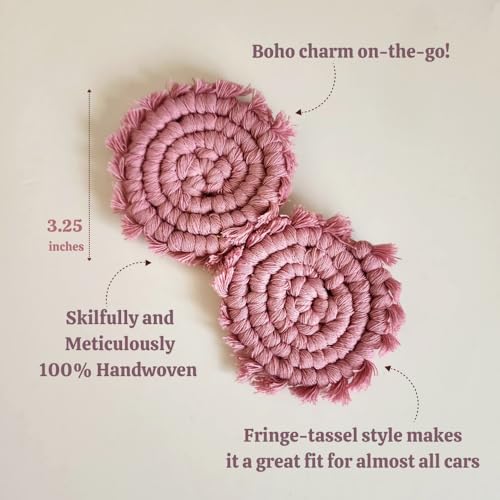 Cotton Car Coasters for Cup Holders (2 Count)