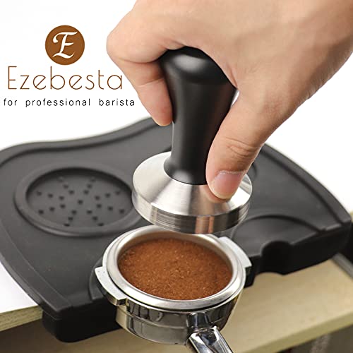 58mm Black Coffee Hand Tamper 304 Stainless Steel Base Professional Espresso Press for Portafilter Coffee Machine Barista Tool
