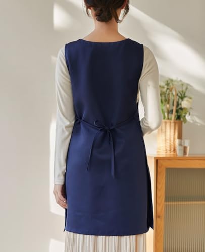 Unisex Cobbler Apron with 3 Deep Pockets Smock Vest Apron