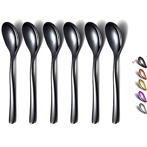 Black Demitasse Espresso Spoons (6 Count)