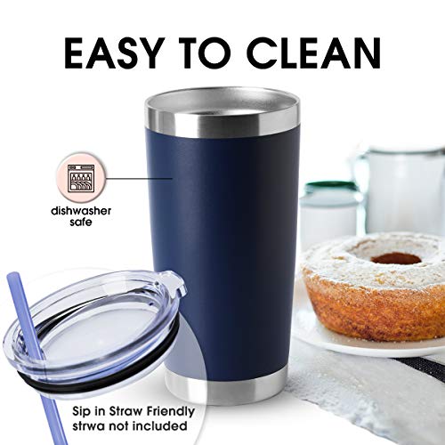 20oz Tumblers Bulk Stainless Steel Cup with Lid Double Wall Vacuum Insulated Coffee Mug for Cold & Hot Drinks 8 Pack (8 Count)