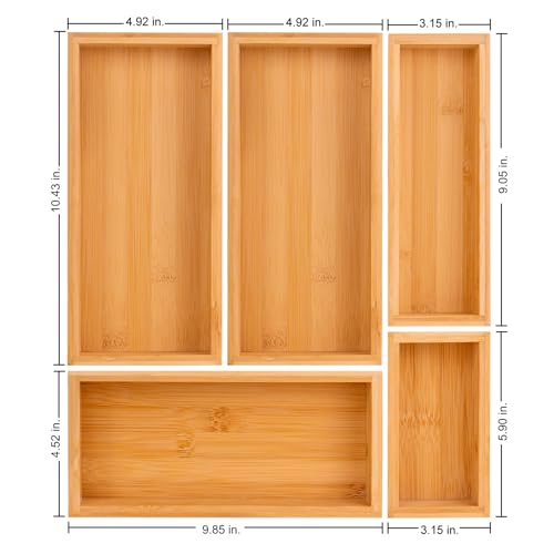 bamboo drawer organizer Set