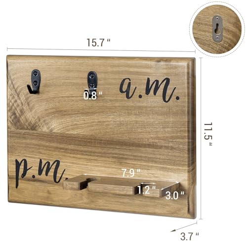 Premium Solid Acacia Wood Wall Mounted Mug and Wine Glass Holder Rack