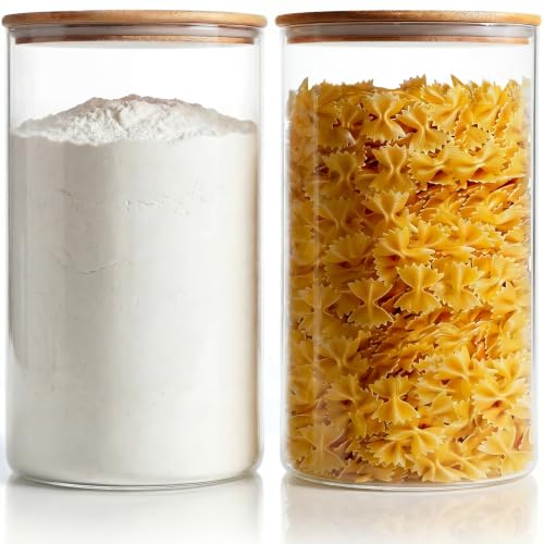 Large Glass Flour and Sugar Containers 180oz x2 [Set of 2] (2 Count)