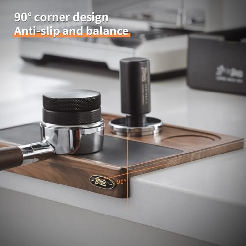 Wooden Corner Coffee Tamper Mat