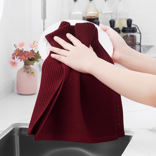 100% Cotton Waffle Weave Kitchen Dish Towels 12 (12 Count)