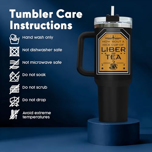 Liber Tea Patriotic Funny 40 oz Tumbler with Handle