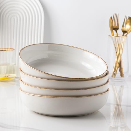 8.75'' Large Ceramic Pasta Bowls (4 Count)