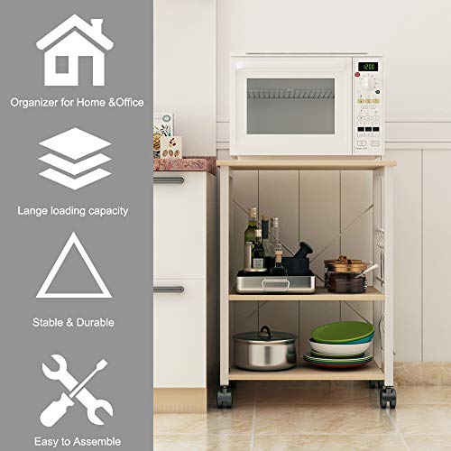 Standing Baker's Racks Appliance Table Small Rolling Kitchen Cart Microwave Cart Stand
