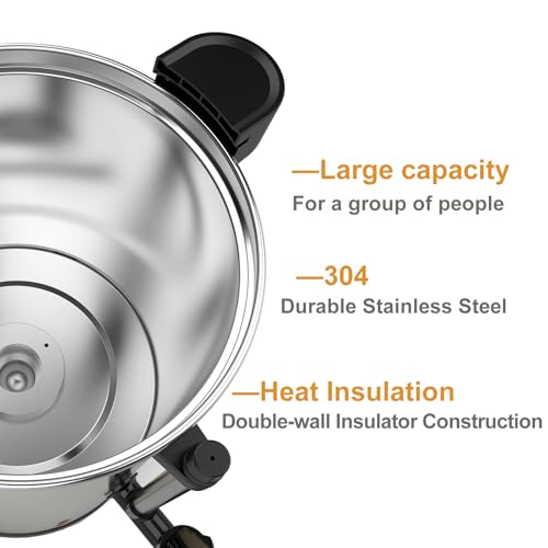100 Cup Coffee Urn Stainless Steel Large Electric Coffee Maker (100 Count)