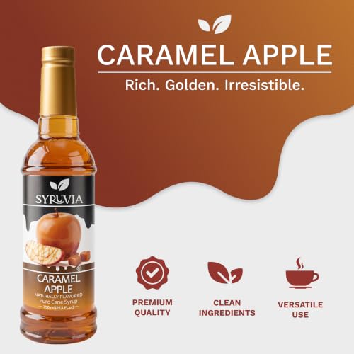 Coffee Syrup Caramel Apple Flavored Syrup for Drinks (25.4 Fl Oz)