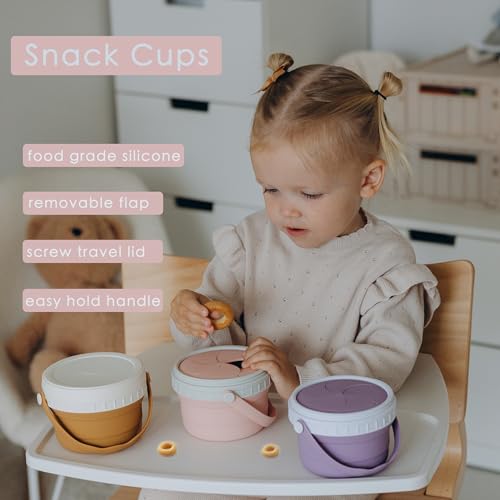 No Spill Silicone Toddler Snack Containers (12 Ounce)