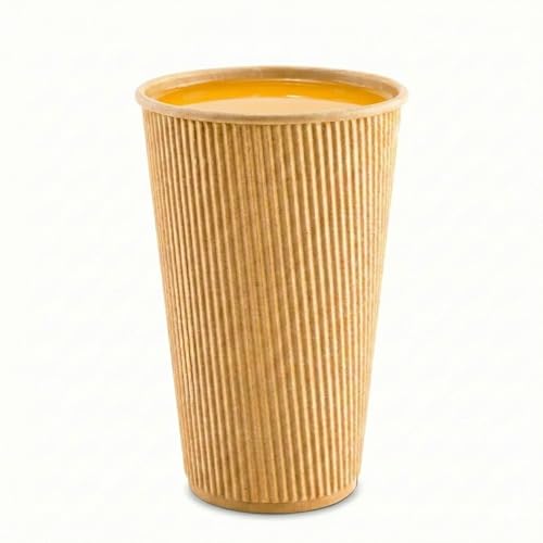 Coffee Cups 500 Pack of 16 oz Ripple Wall Insulated Coffee Cups Non (500 Count)