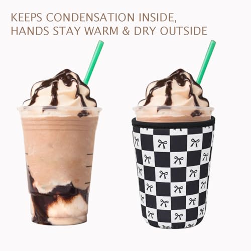 Reusable Insulated Neoprene Iced Coffee Cup Sleeve (3 Count)