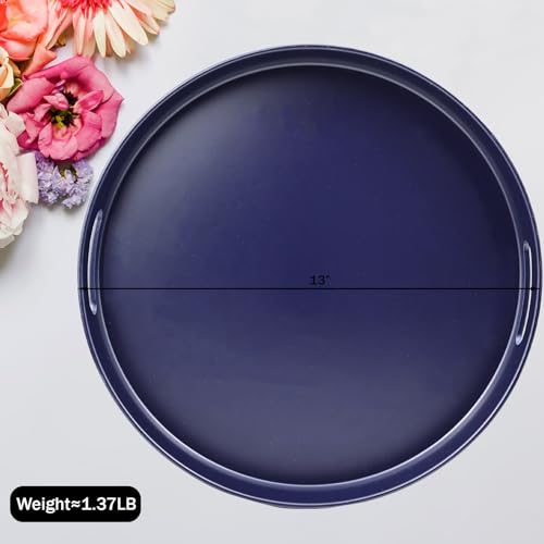 Navy Blue Decorative Serving Tray with Handles