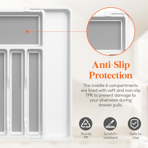 Extra Large Silverware Drawer Organizer