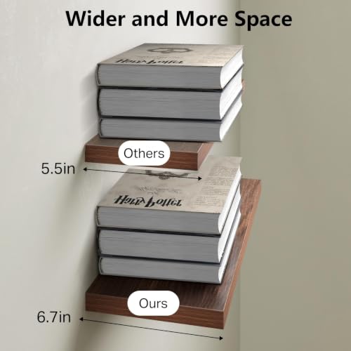 Walnut Like Floating Shelves 15.7in