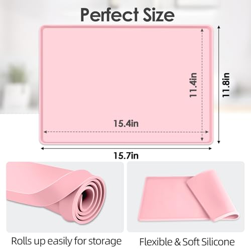 Silicone Coffee Maker Mat with Lip for Countertops