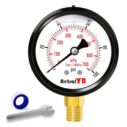 100Psi 2.5Inch Lower Mount Water Pressure Gauge 1