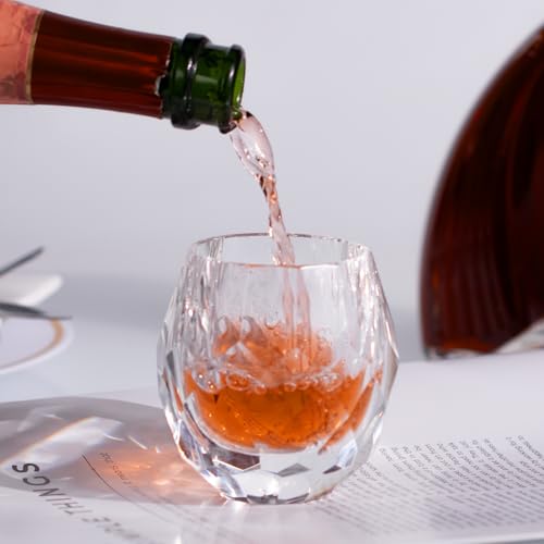 Crystal Whiskey Glasses Set of 2 Handcrafted Old Fashioned Glasses (2 Count)