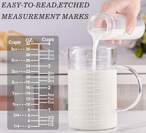 Ackers Etched Graduated Glass Measuring Cup
