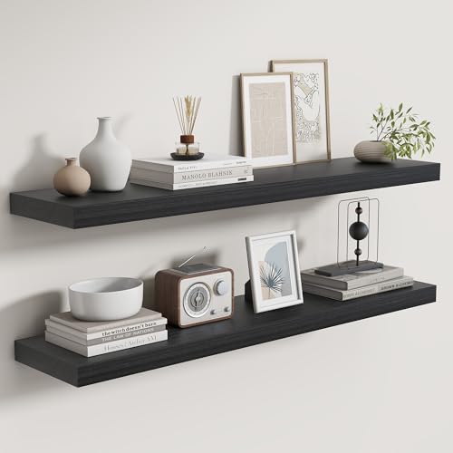 Rustic Real Wood Floating Shelves (2 Count)