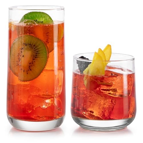 Ascent Tumbler & Rocks Drinking Glasses Set of 16 (16 Count)