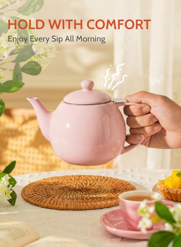 Porcelain Teapot 27 oz with Infuser for Loose Leaf Tea