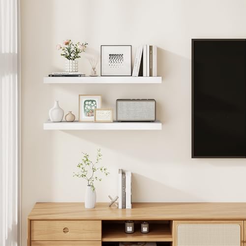 Rustic Floating Shelves for Home Decor (2 Count)