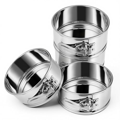 4 Pcs 4 Inch Springform Pan for Baking Mini Cheesecake Pans with Removable Bottom Nonstick Leakproof Round Cake Mold Spring Form Molds for Mini Cheesecake Pizza and Quiches (4 Count)