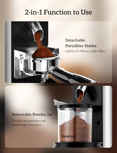 Stainless Steel Espresso Grinder with Portafilter Holder