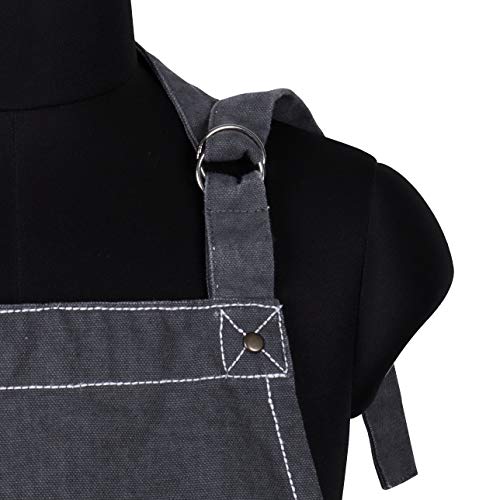 Cotton Solid Aprons for Women with Pocket