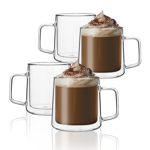 12oz Glass Coffee Mugs (4 Count)
