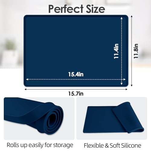 Silicone Coffee Maker Mat with Lip for Countertops