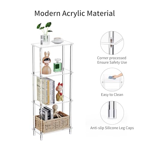 Clear Acrylic Narrow Side Table for Small Spaces