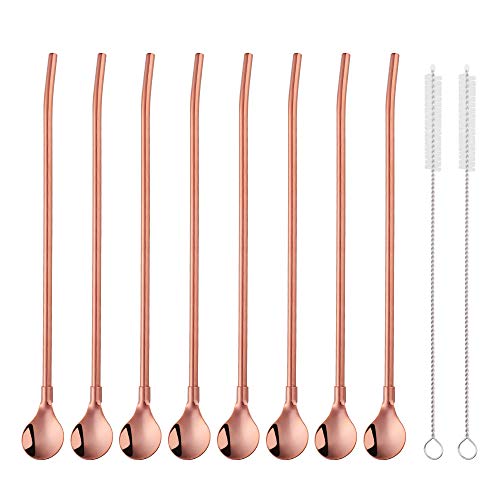 Straw Spoon 8PCS 8.5inch 18 (8 Count)